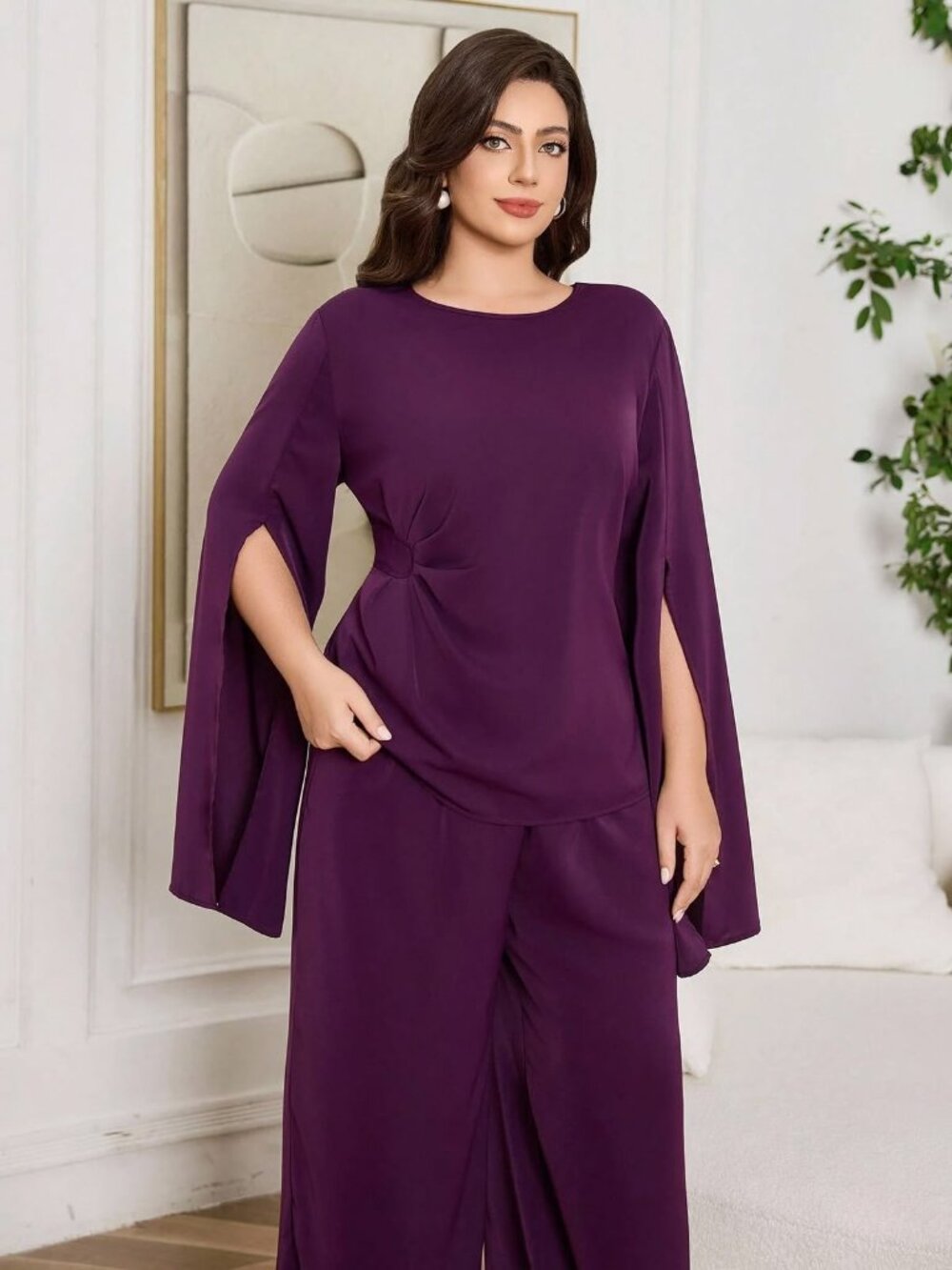 NWOT Never Worn or washed, Women's Eggplant Plus size 16 (2XL) Pants suit